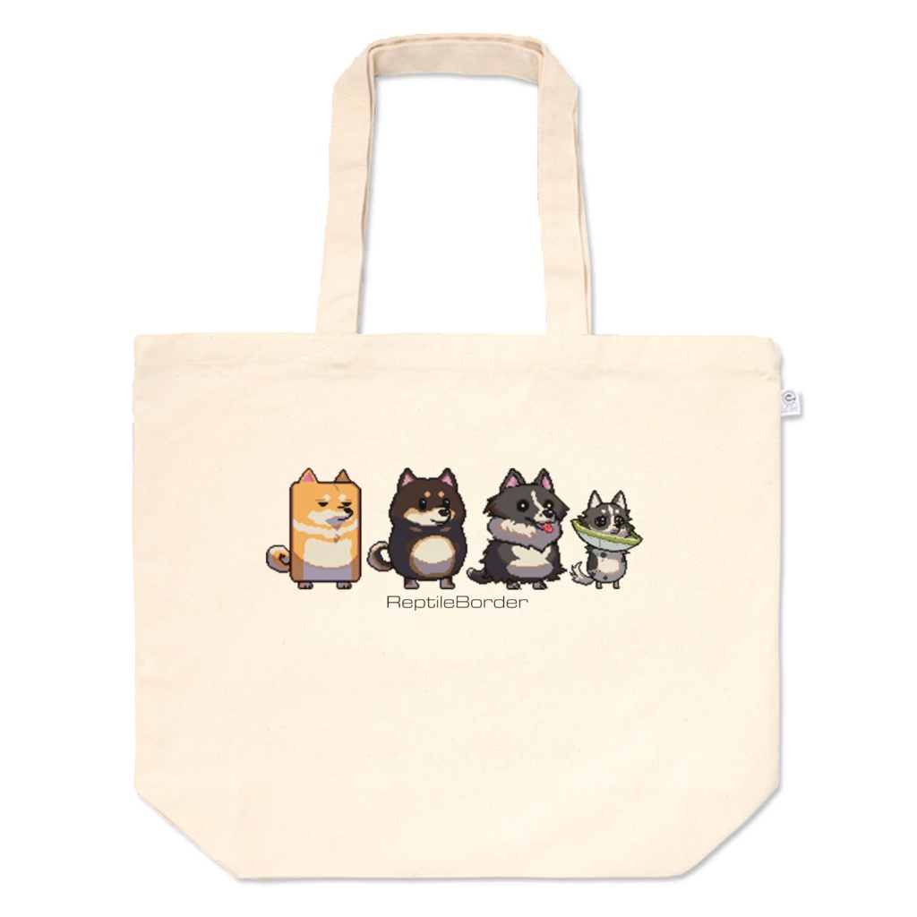 ピクセル犬トートバッグ