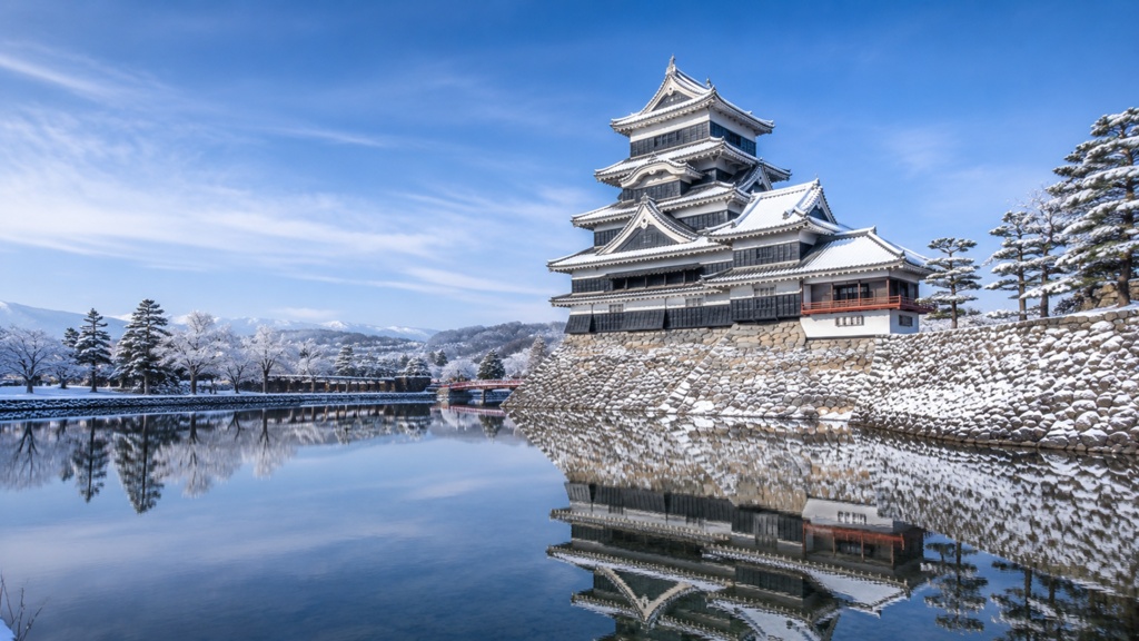 Snowy Matsumoto Castle|雪の松本城|Japanese Winter Castle PC Wallpaper 1920×1080