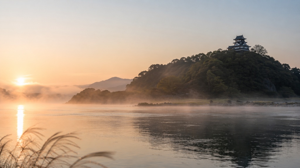 Inuyama Castle by the Kiso River|朝霧の木曽川と犬山城|Japanese Castle PC Wallpaper 1920×1080