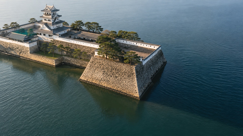 Imabari Castle and the Morning Moat|朝凪の堀と今治城|Japanese Castle PC Wallpaper 1920×1080