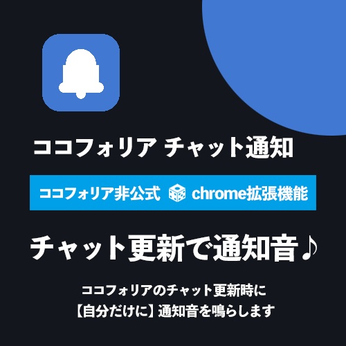 無料｜ココフォリア チャット通知【Chrome拡張機能】