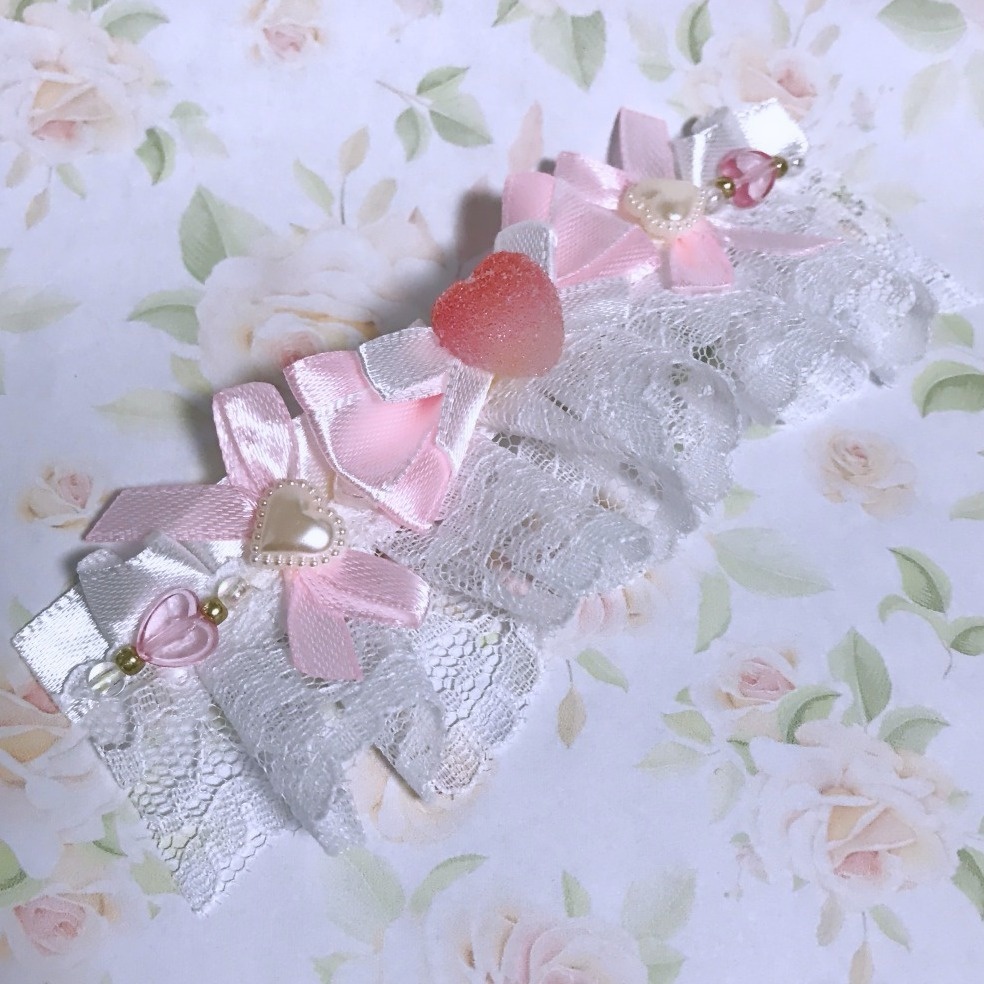 フリルレースのおまんじゅう用ヘッドドレス