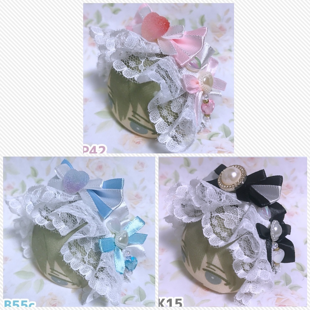 フリルレースのおまんじゅう用ヘッドドレス