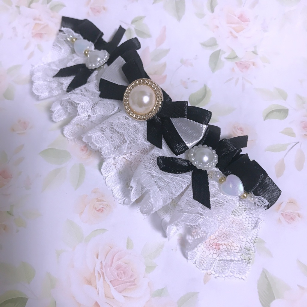 フリルレースのおまんじゅう用ヘッドドレス