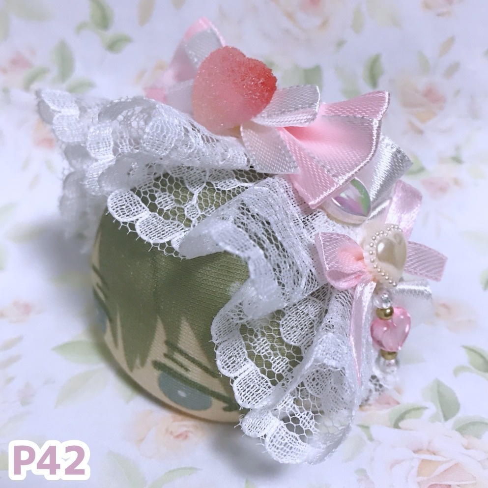 フリルレースのおまんじゅう用ヘッドドレス