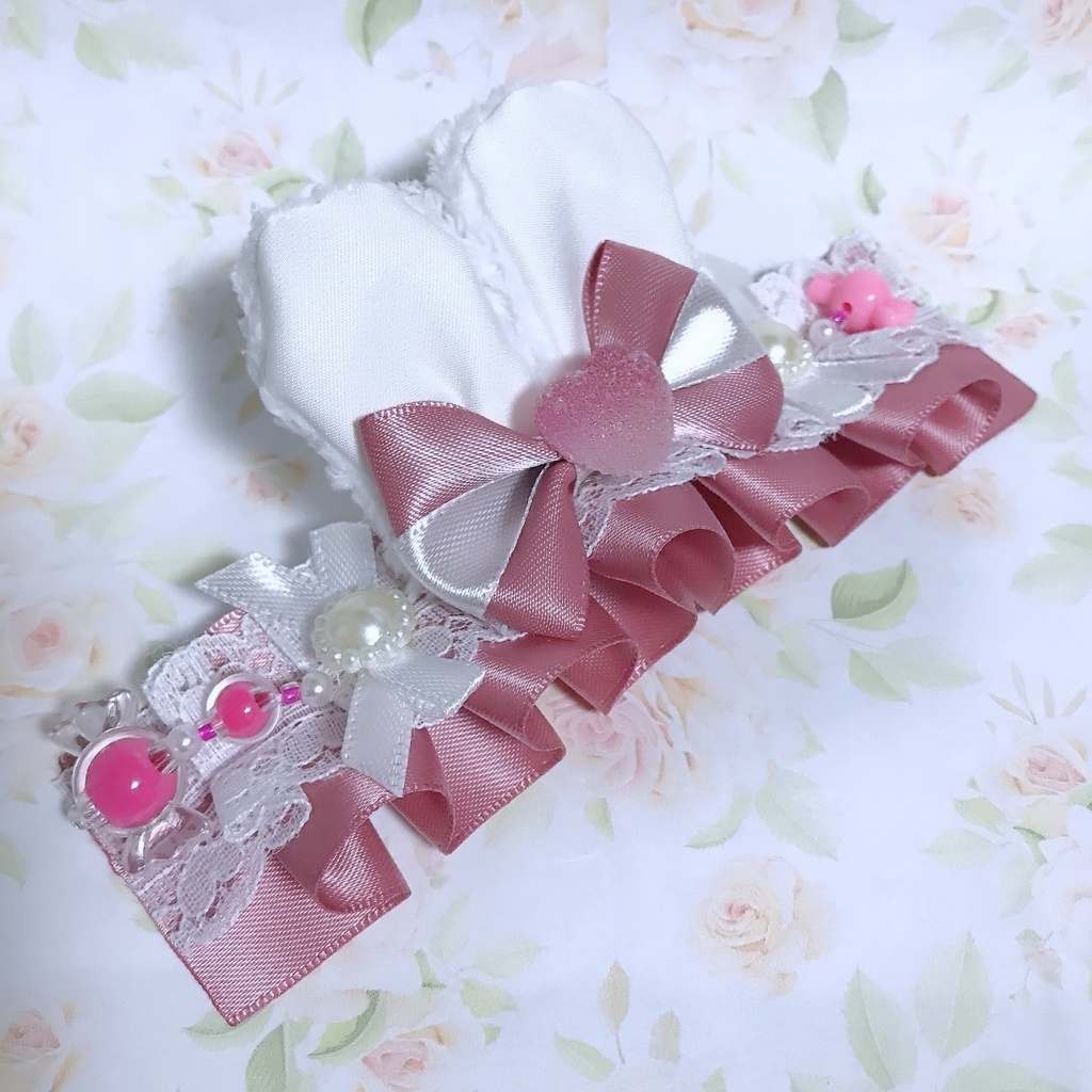 おまんじゅう用うさ耳ヘッドドレス(ピンク/ブルー)