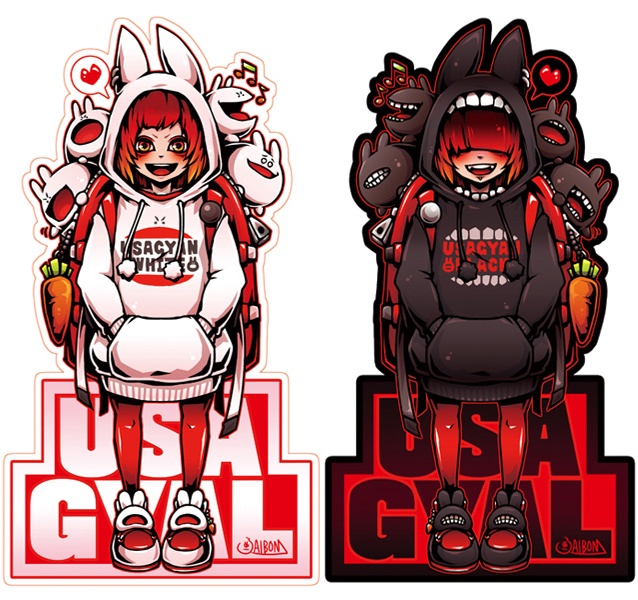 USAGYAL ブラック&ホワイト ステッカーセット