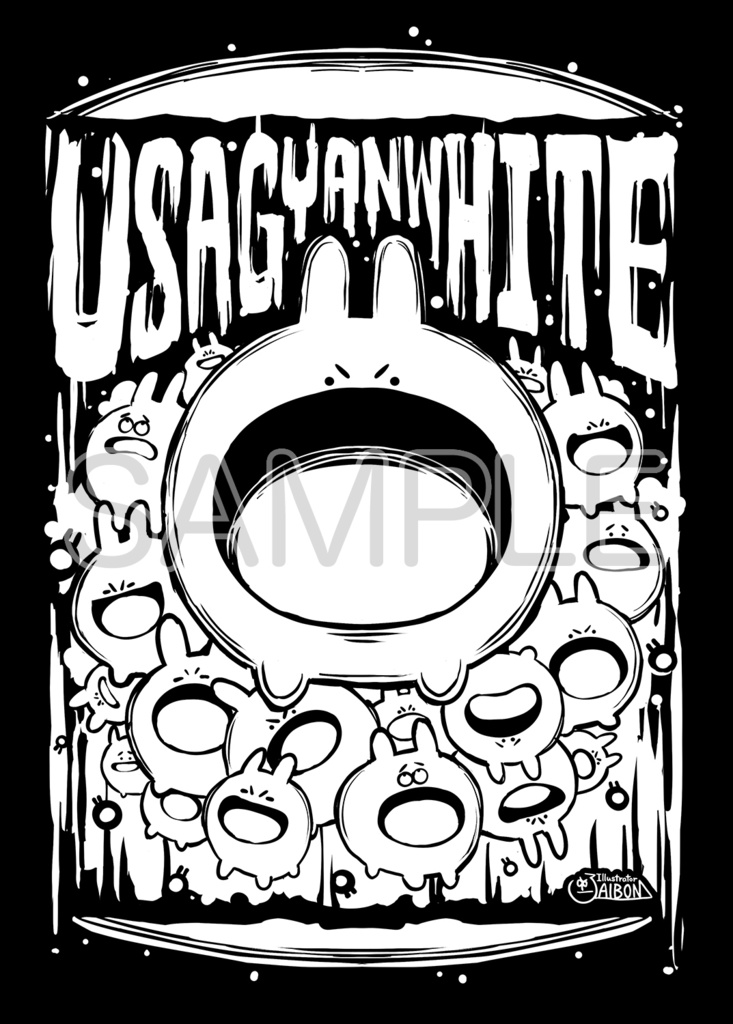 うさぎゃんホワイト&うさぎゃんブラック Tシャツ(送料¥700)