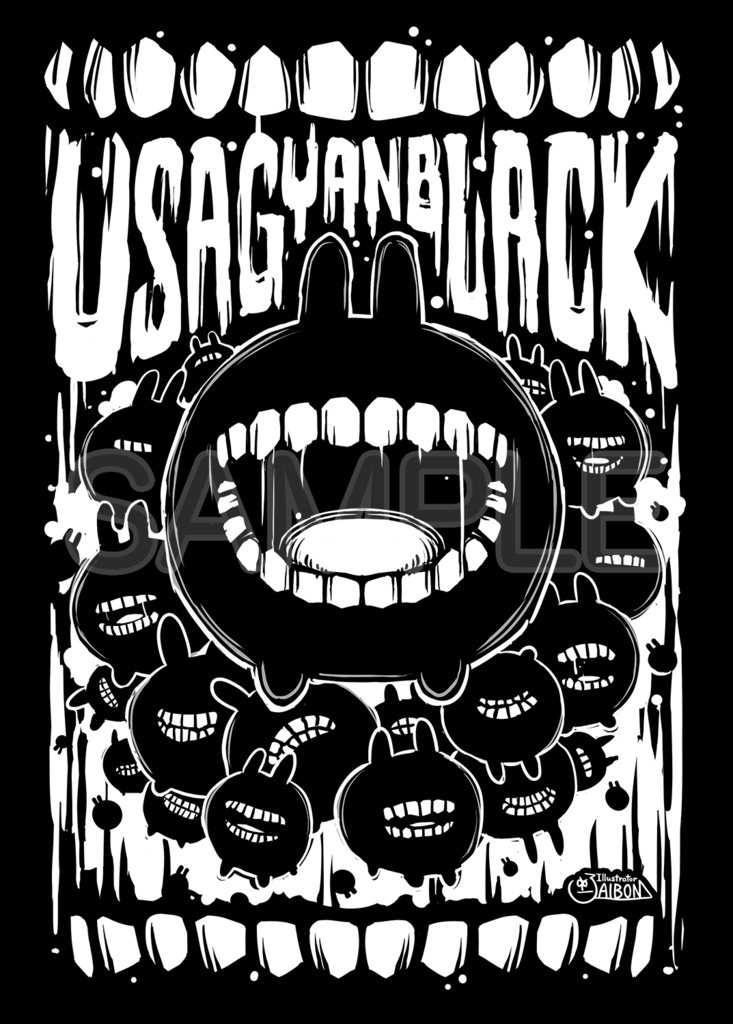 うさぎゃんホワイト&うさぎゃんブラック Tシャツ(送料¥700)