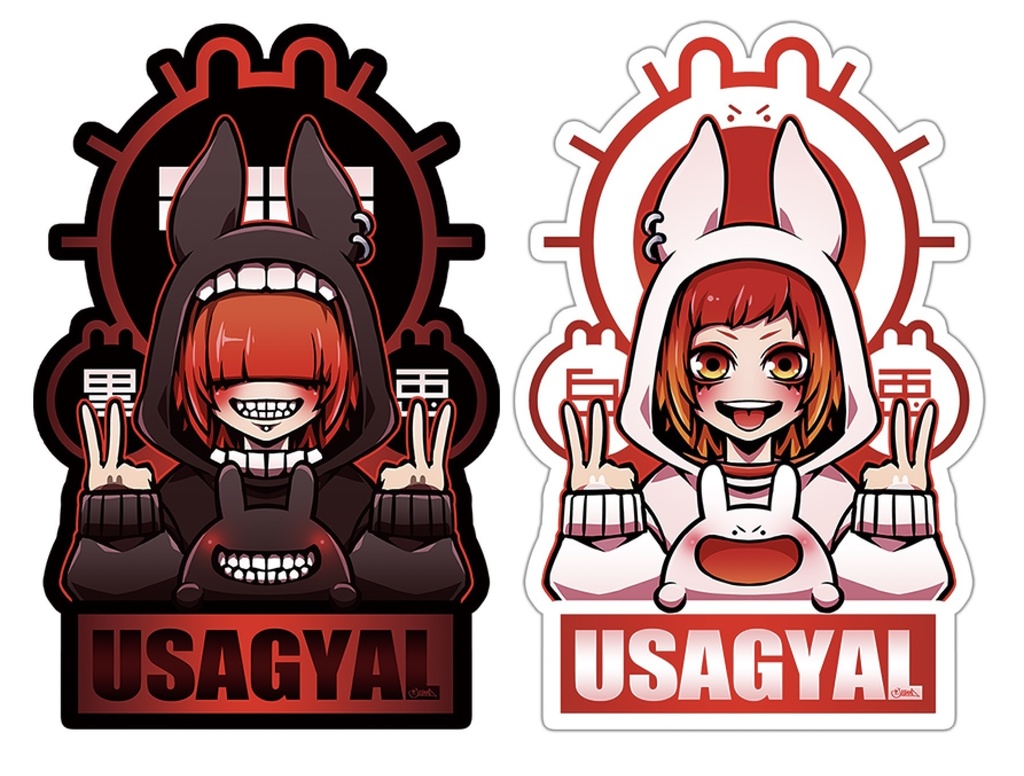 NEW　USAGYAL ブラック&ホワイト ステッカーセット
