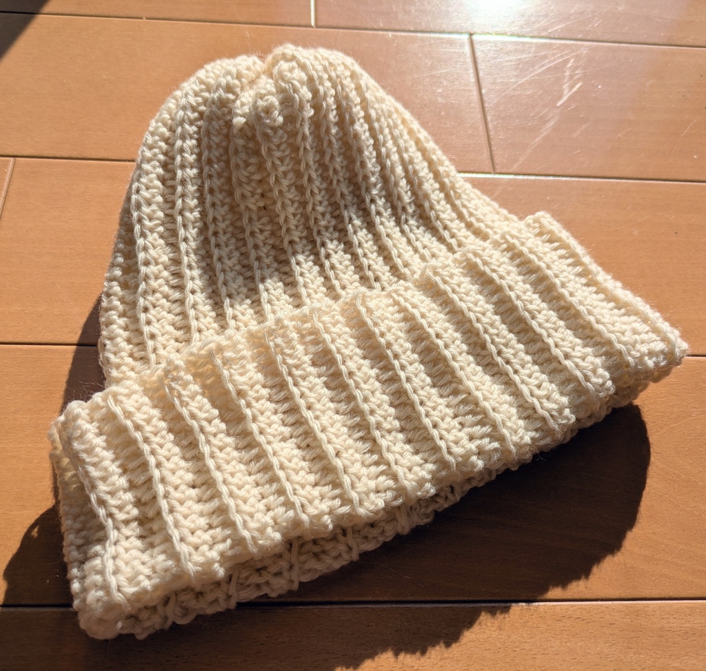 【自宅配送】手編みのニット帽1点【ゆきんこファンディング】