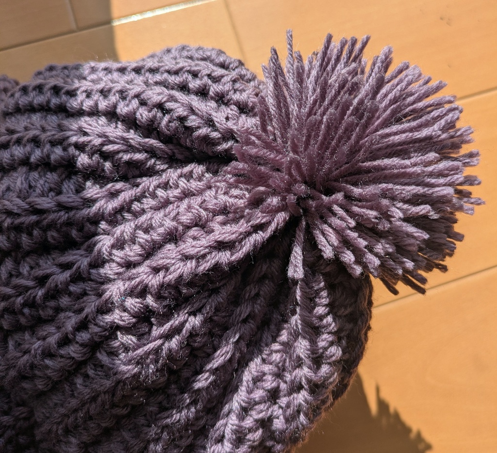 【自宅配送】手編みのニット帽(大きめ)1点【ゆきんこファンディング】