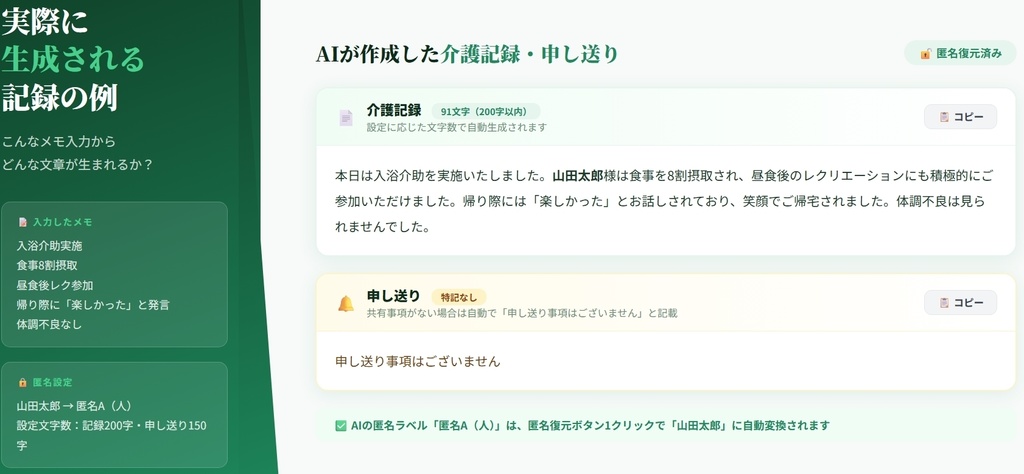 匿名AI介護記録_デイサービス版