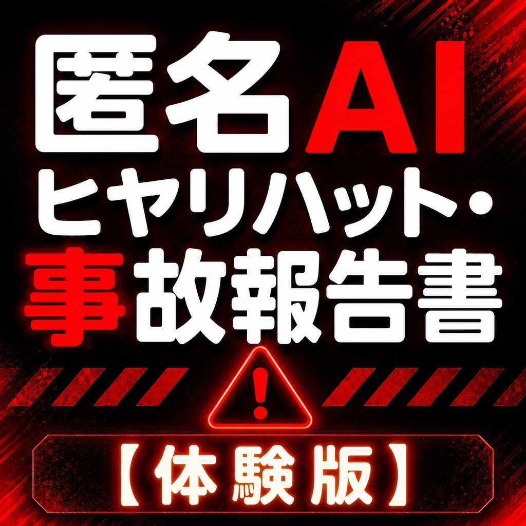 匿名AIヒヤリハット・事故報告書【体験版】（準備中）＆取扱説明書＆クイックスタート