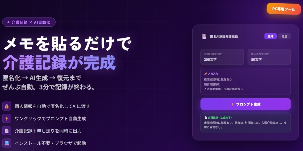 匿名AI介護記録_施設版