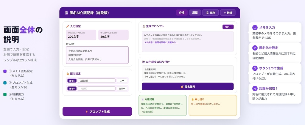 匿名AI介護記録_施設版