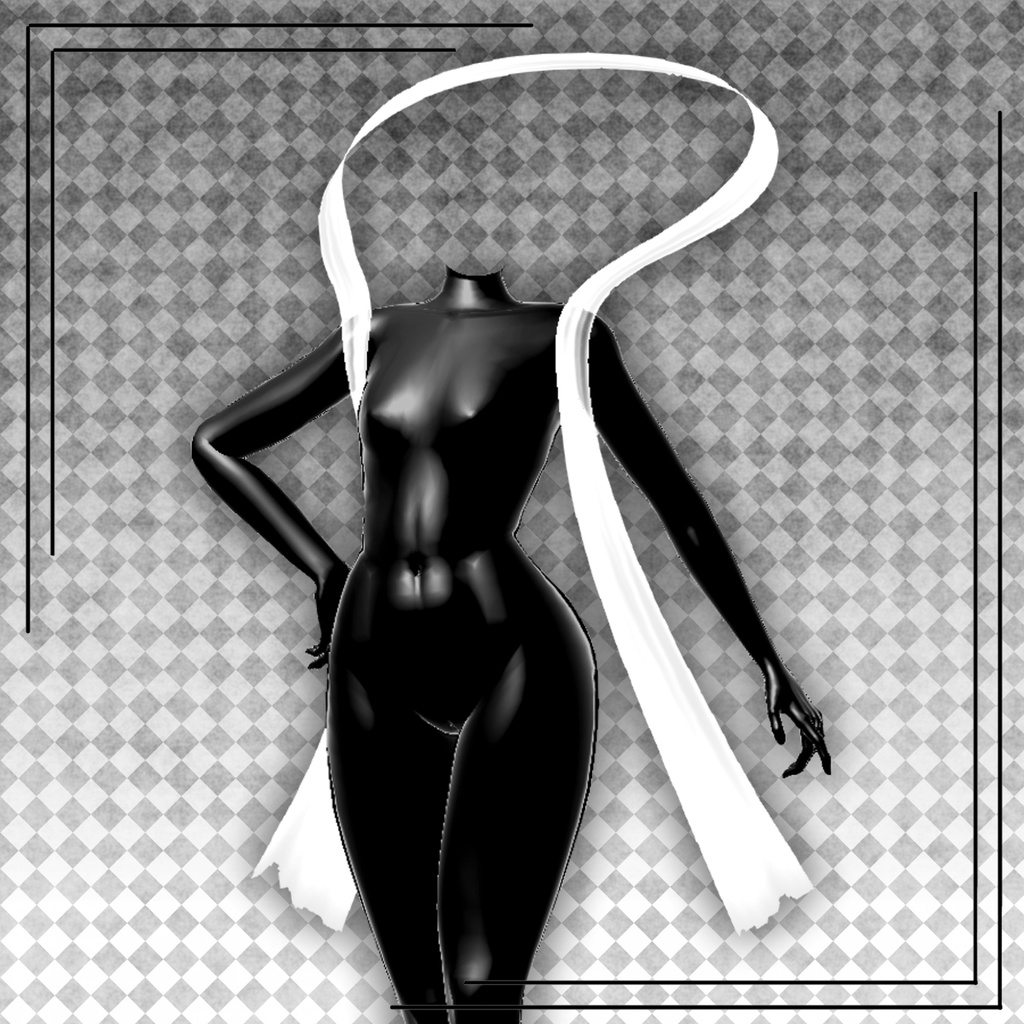 【VRC想定】シンプル羽衣【3Dモデル】