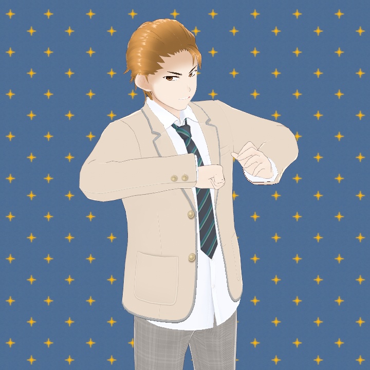 【VRoid】メンズオールバックヘアプリセット