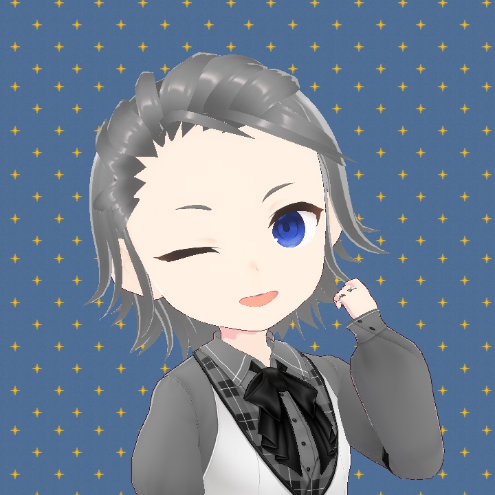 【VRoid】メンズオールバックヘアプリセット2