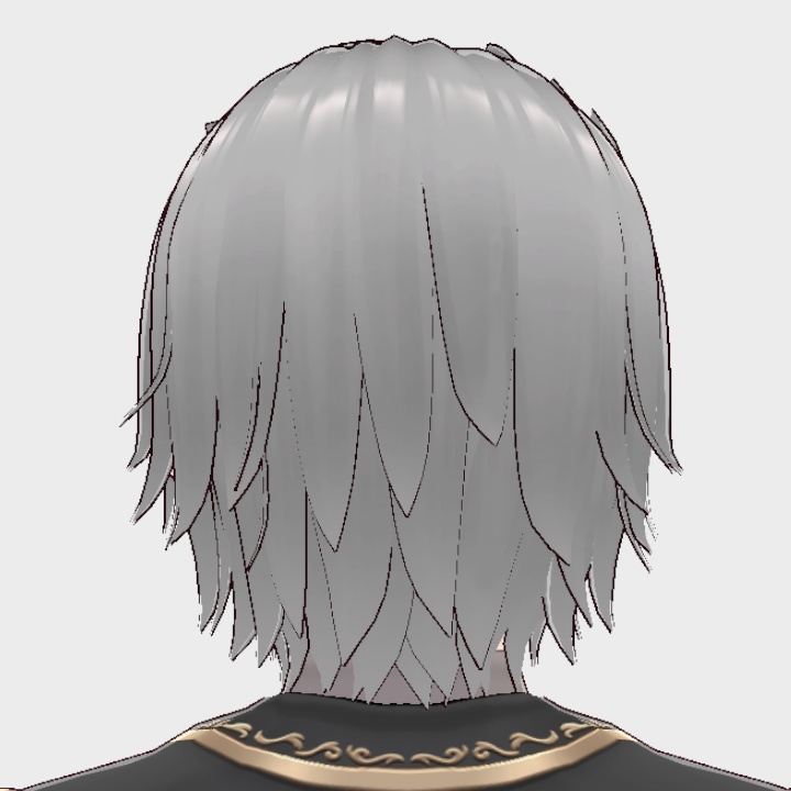 【VRoid】メンズオールバックヘアプリセット2