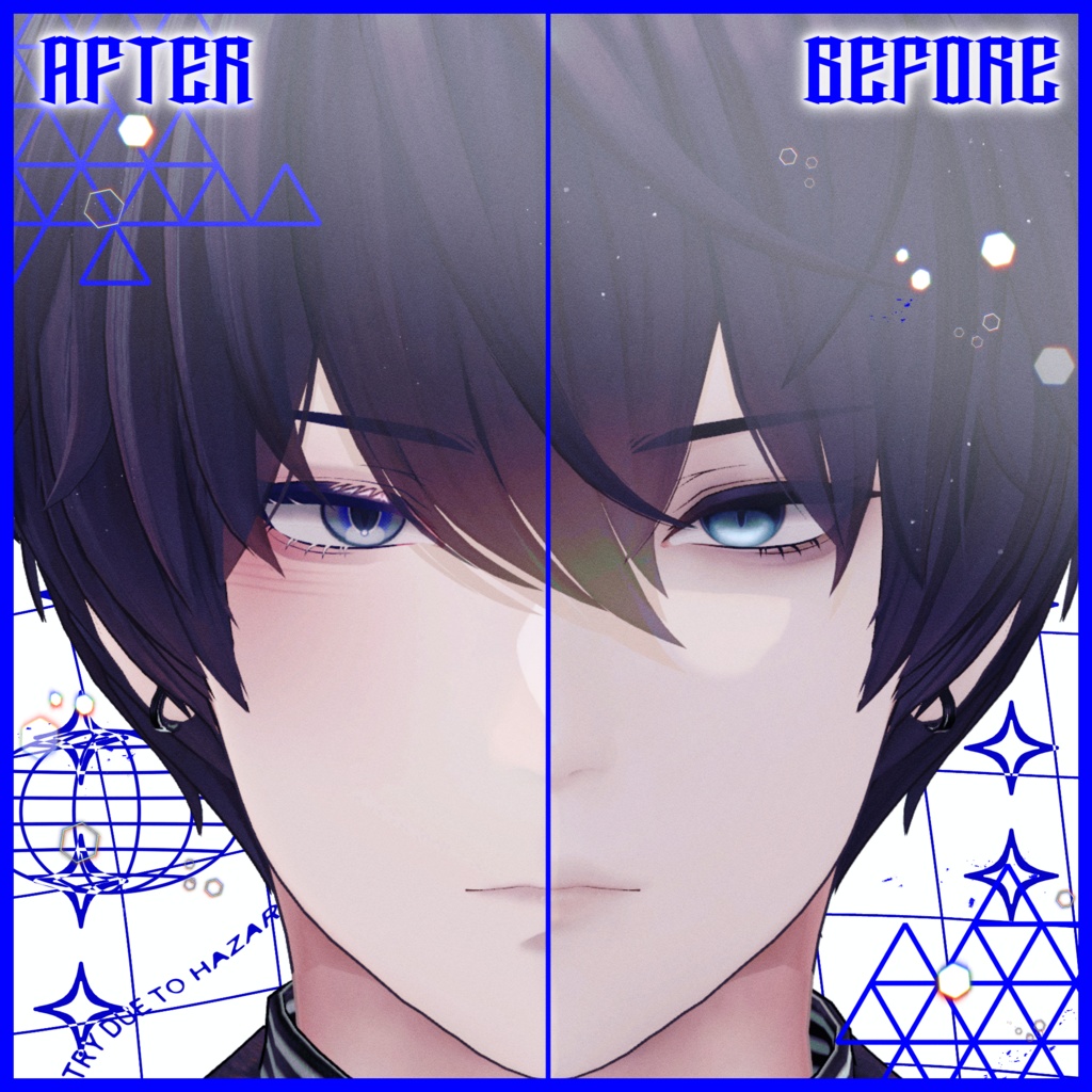 【獏対応】Whirte Blue MakeUp Texture&Eye Texture For Baku