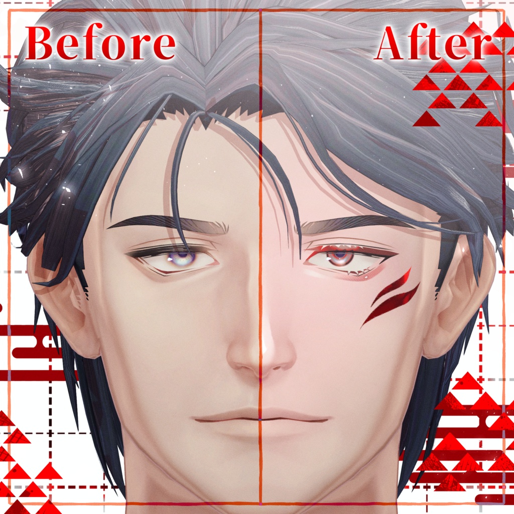 【セール中‼️】【士堂対応】Ayakasi RedEye MakeUp Texture&Eye Texture For Shidou