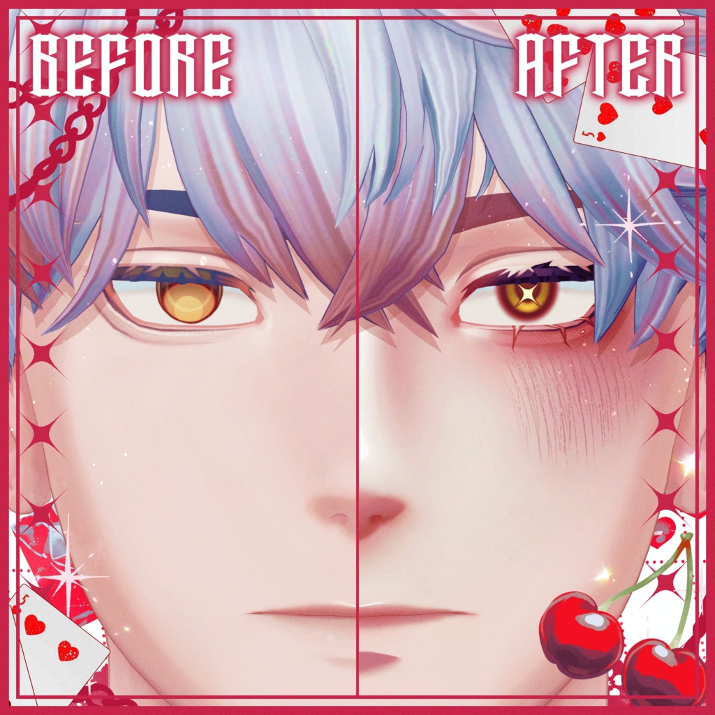 【セール中‼️】【2アバター対応】Twin LoveToxic MakeUp Texture&Eye Texture【翠琉&凌岈】