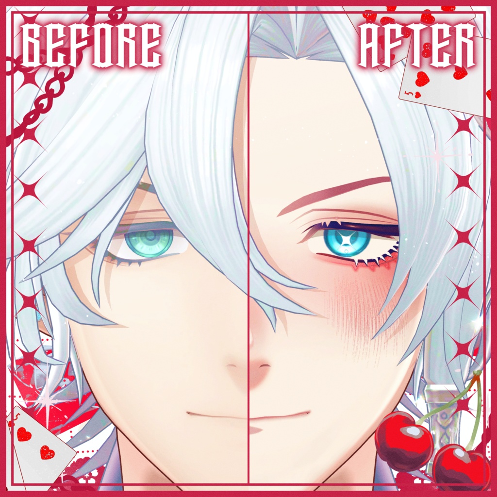 【セール中‼️】【2アバター対応】Twin LoveToxic MakeUp Texture&Eye Texture【翠琉&凌岈】