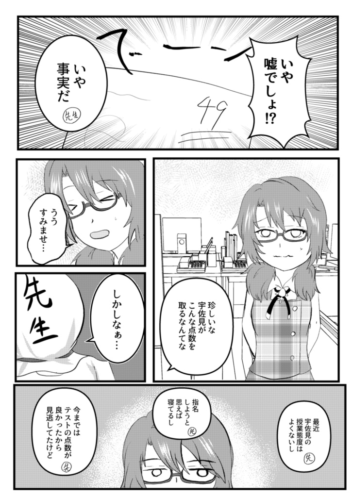 宇佐見菫子赤点を取る