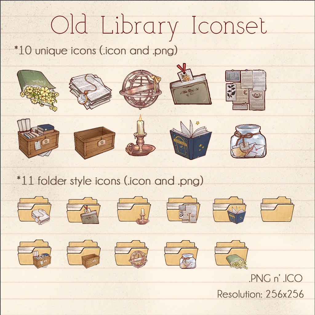 Old Library Iconset | Desktop/ Phone icons | Window, Android