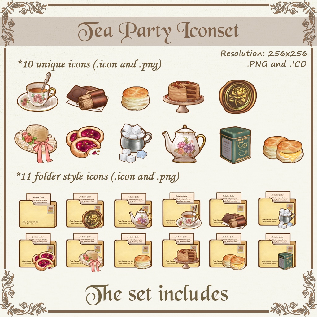 Tea Party Iconset | Desktop/ Phone icons | Window, Android