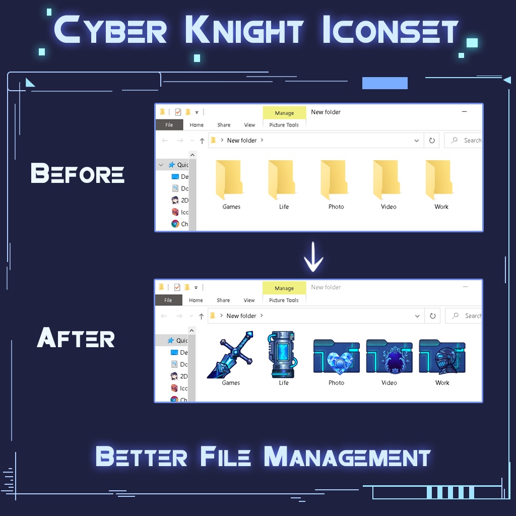 Cyber Knight Iconset | Desktop/ Phone icons | Window, Android