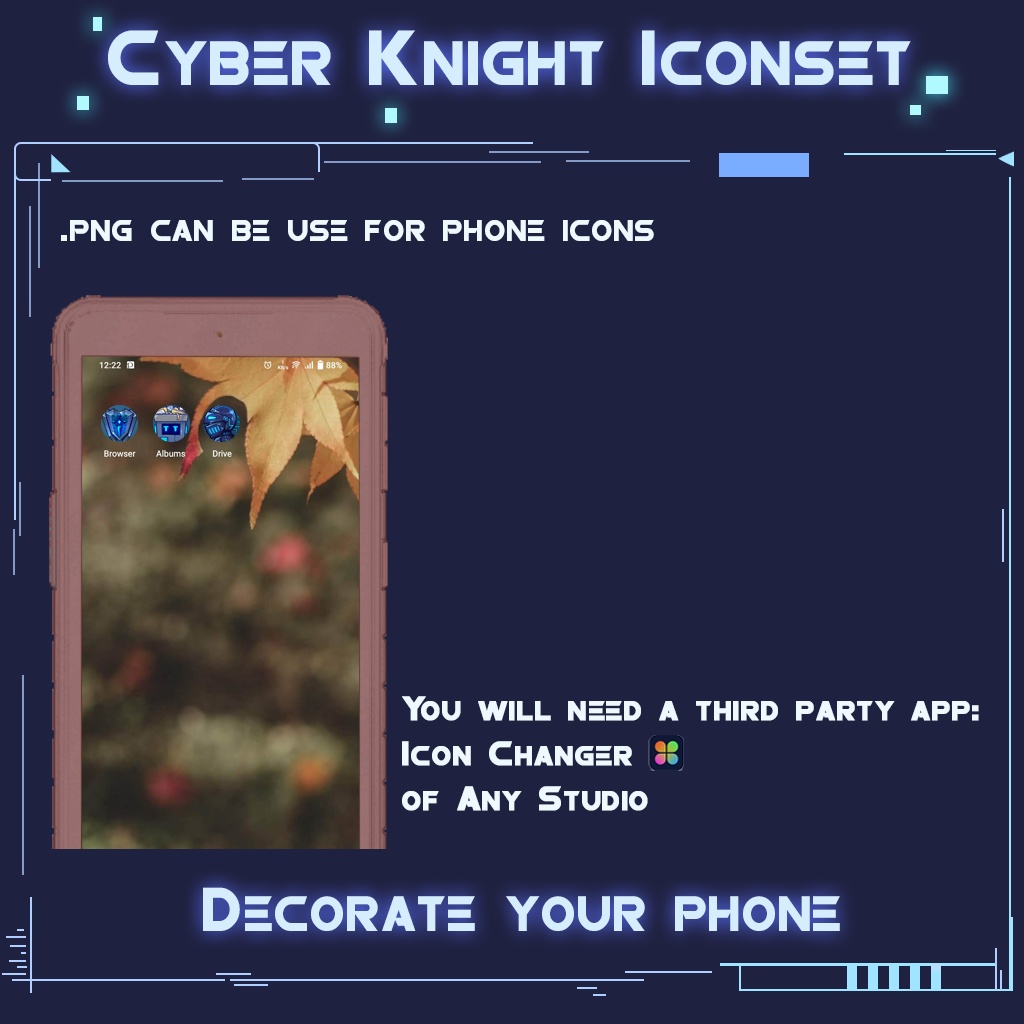 Cyber Knight Iconset | Desktop/ Phone icons | Window, Android