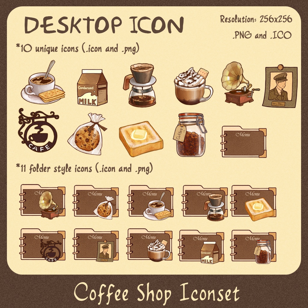 Coffee Iconset | Desktop/ Phone icons | Window, Android 