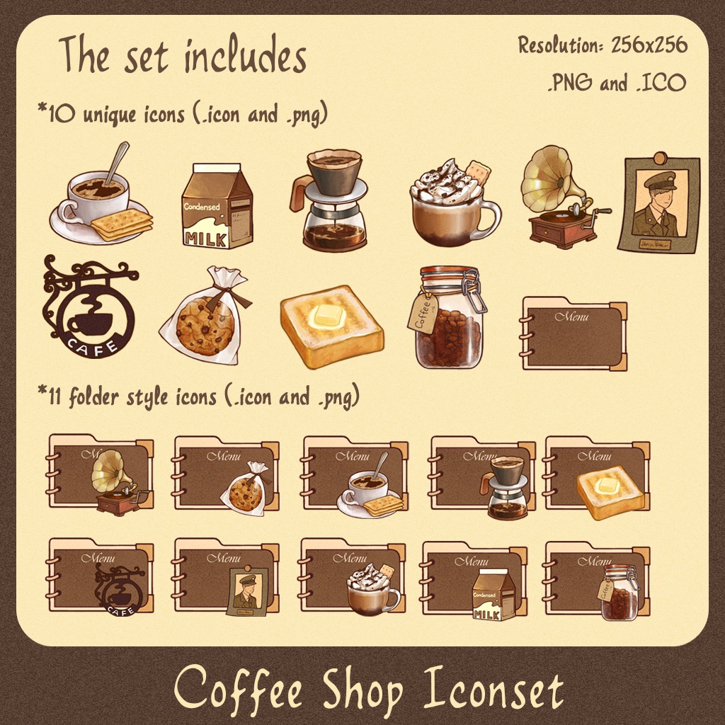 Coffee Iconset | Desktop/ Phone icons | Window, Android 