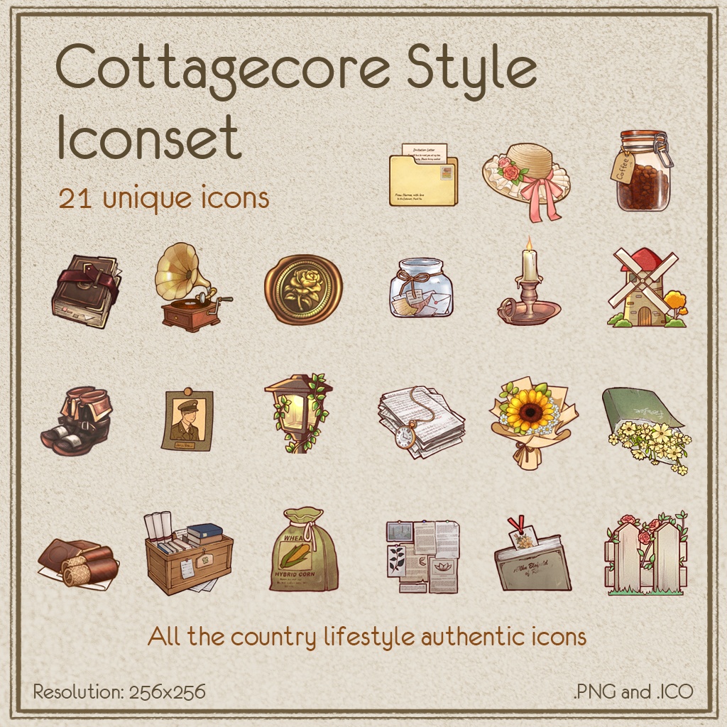 Cottagecore  Iconset | Desktop/ Phone icons | Window, Android 