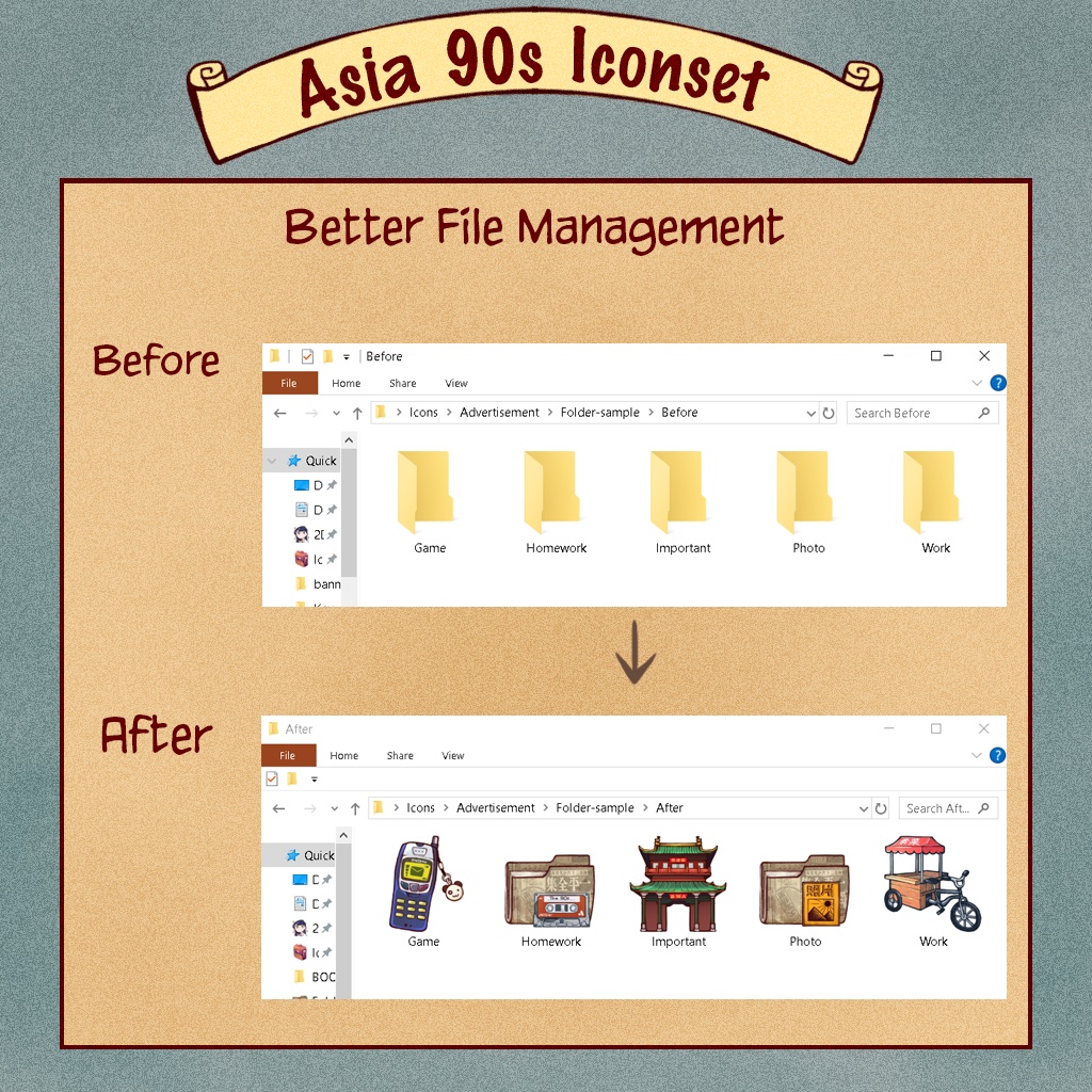 Asia 90s Iconset | Desktop/ Phone icons | Window, Android