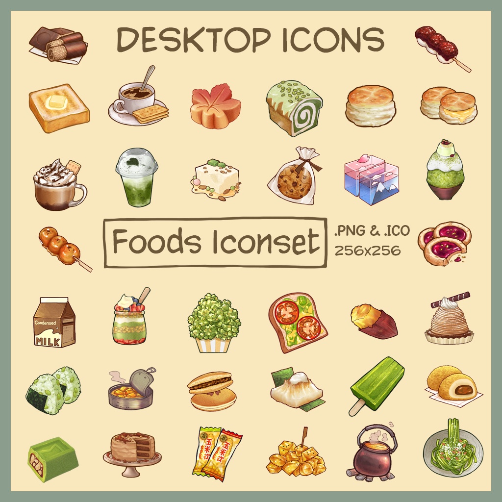 Foods Iconset | Desktop/ Phone icons | Window, Android, Mac