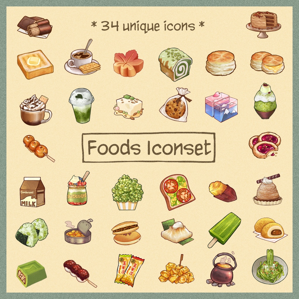 Foods Iconset | Desktop/ Phone icons | Window, Android, Mac