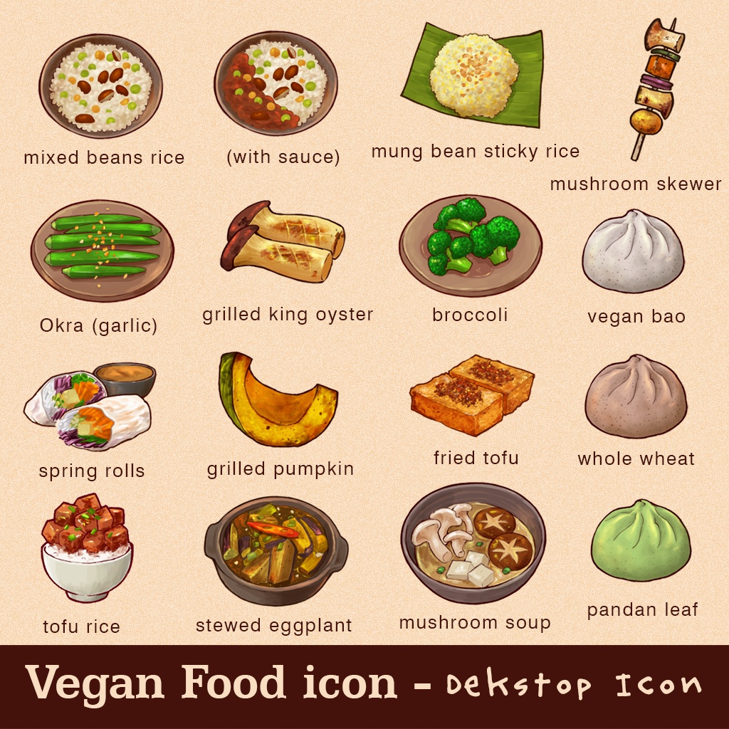 Vegan Food Icons | Desktop Icon