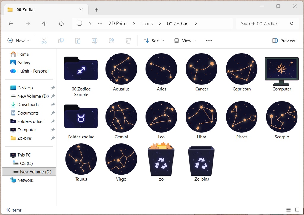 Zodiac ICON | Desktop Icons | Sticker | Material