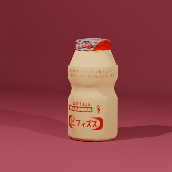 【シンプル3Dモデル】ビフィズス菌ドリンク
