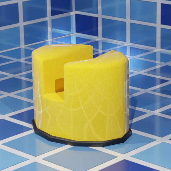 【シンプル3Dモデル】介護用のお風呂イス(ゴールドラメ)