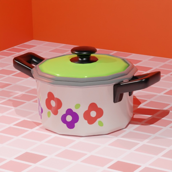 【シンプル3Dモデル】レトロな両手お鍋