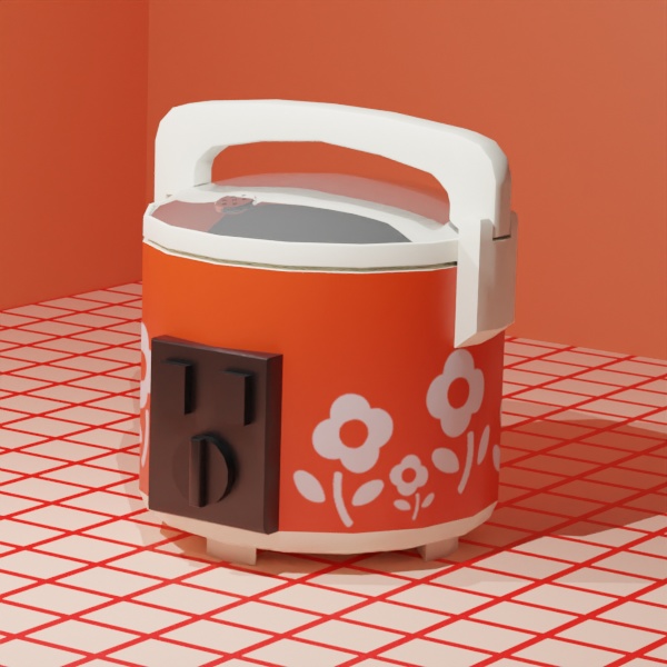 【シンプル3Dモデル】レトロな炊飯器