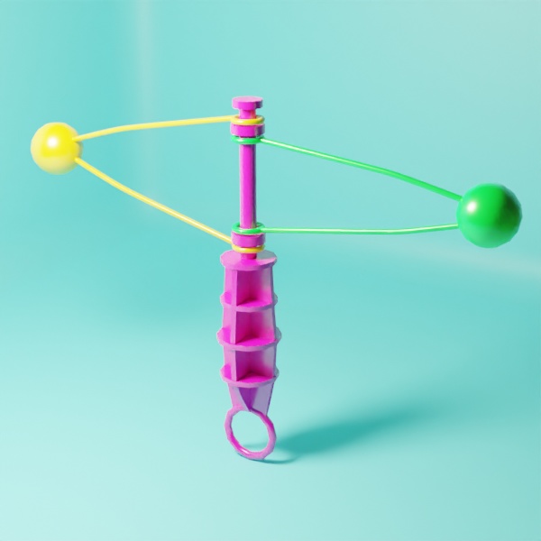 【シンプル3Dモデル】アメリカンクラッカーっぽいおもちゃ