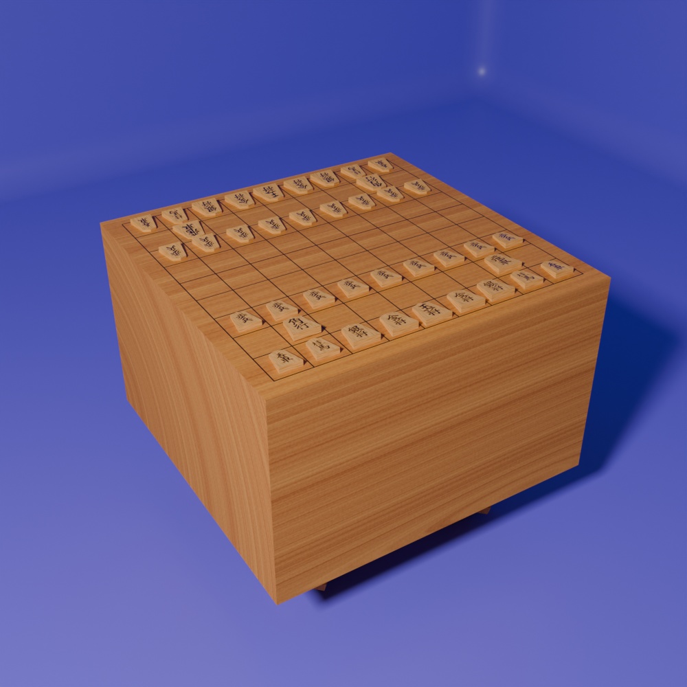 【シンプル3Dモデル】将棋盤と駒