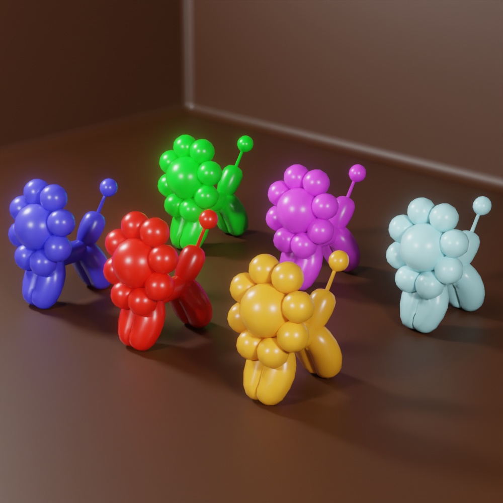 【シンプル3Dモデル】バルーンアートライオン