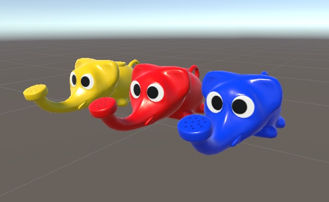 【シンプル3Dモデル】ゾウさんのジョーロ