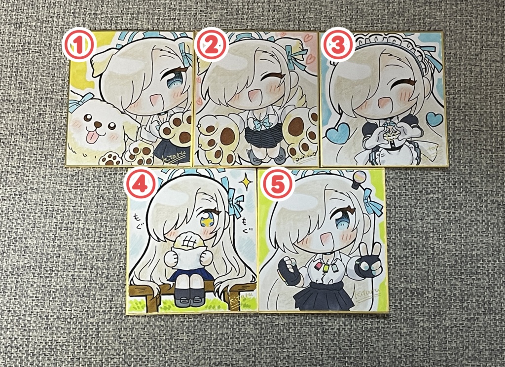 直筆小サイズアスナ色紙